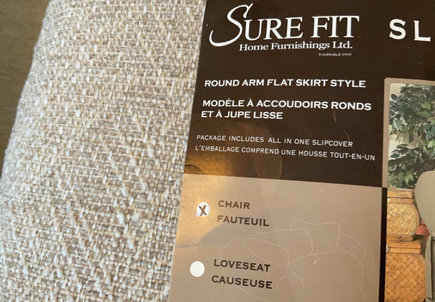 Slipcover -SureFit -Round Arm Flat Skirt Style - photo 3