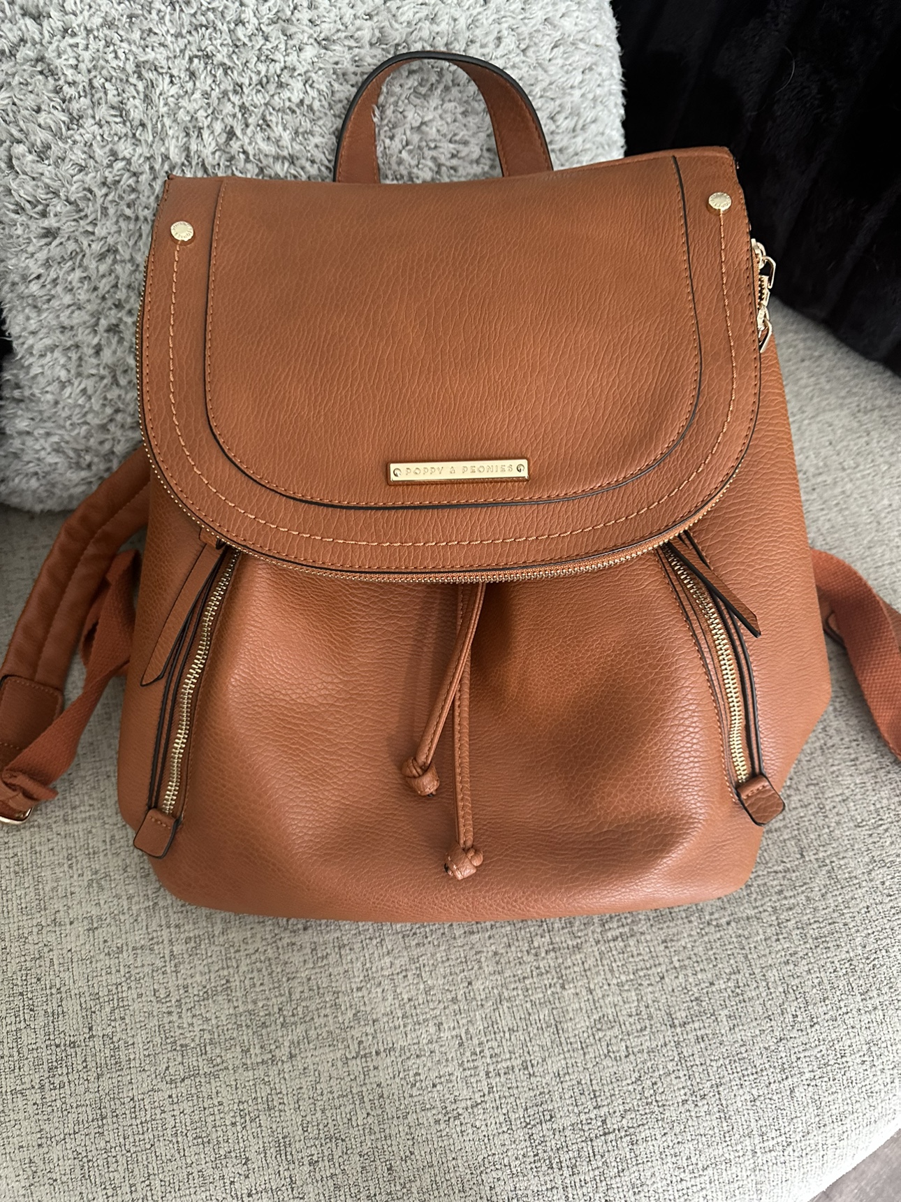 Poppies and peonies backpack
