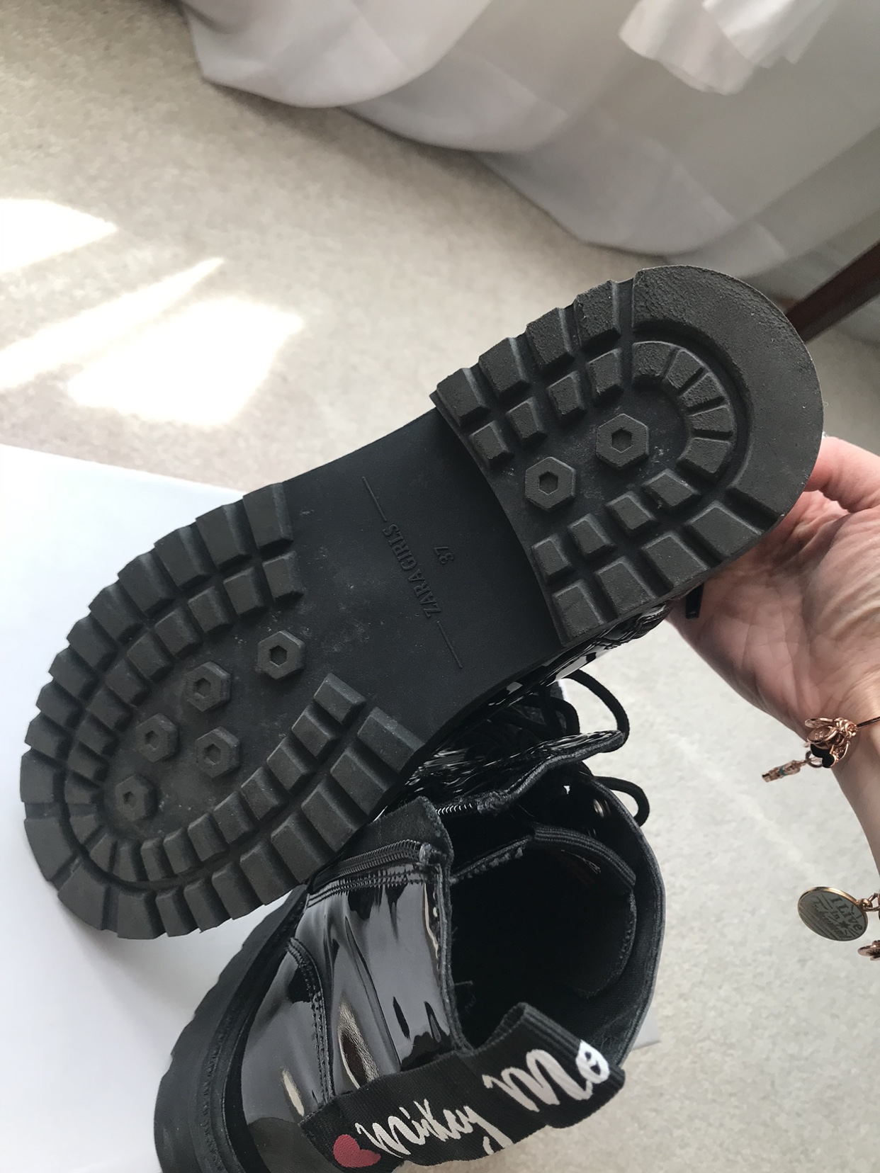 Zara x Mickey patent boot, sz 37 ⚽️ image indicator(9)