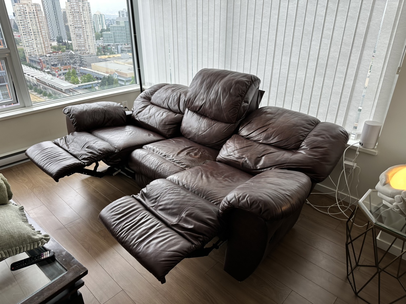 Gifting- Brown Faux Leather Reclining Sofa - photo 4