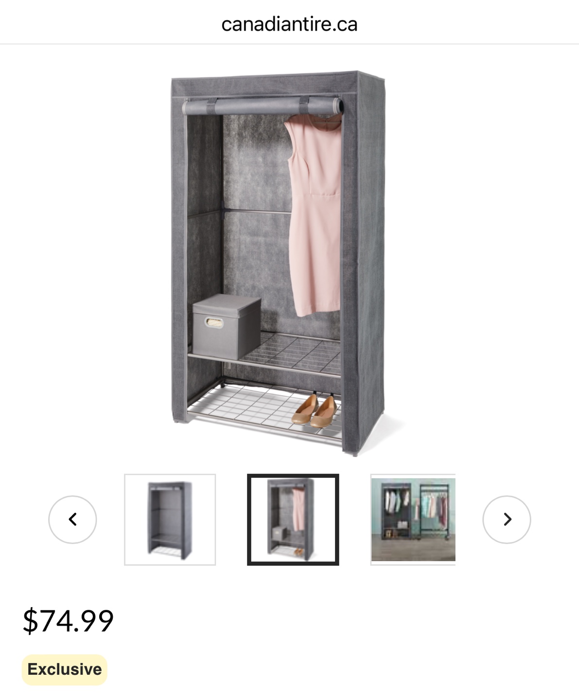 type A Ease Freestanding Wardrobe with Cover & 2 Shelves image indicator(2)