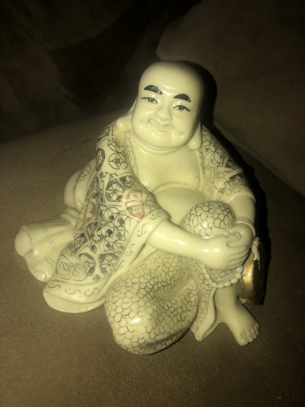 Vintage 1950 lucky solid resin ornaments Buddha/firm price