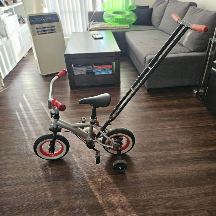 Good used red bike with parents wheel