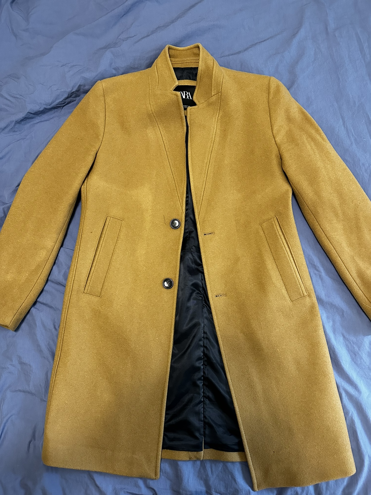Men’s Beige Zara Peacoat - Size Medium