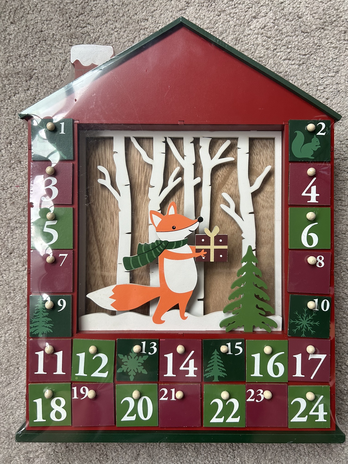 Christmas wooden decorative advent calendar