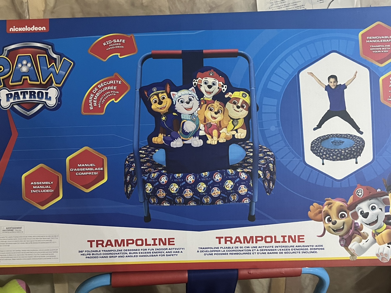 PAW Patrol Mini Trampoline, Indoor Kids or outdoor