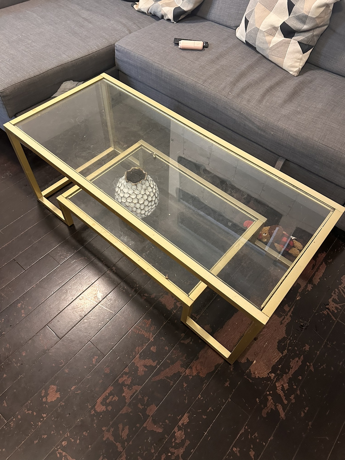 Glass coffee table