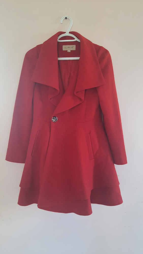 Korean Style Red Trench Coat