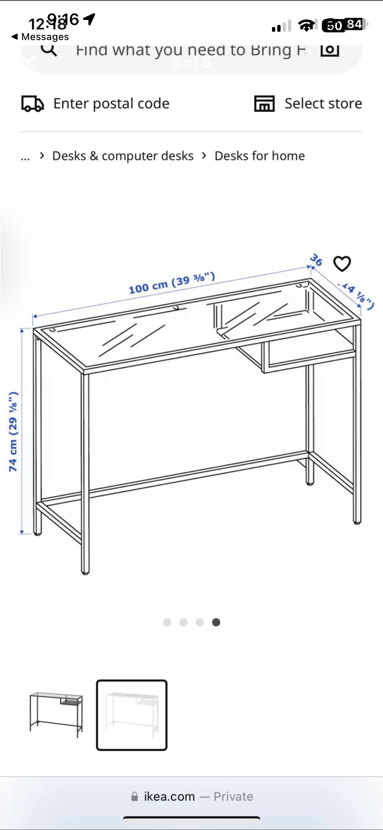 Work/ Laptop Table , white / glass - photo 4
