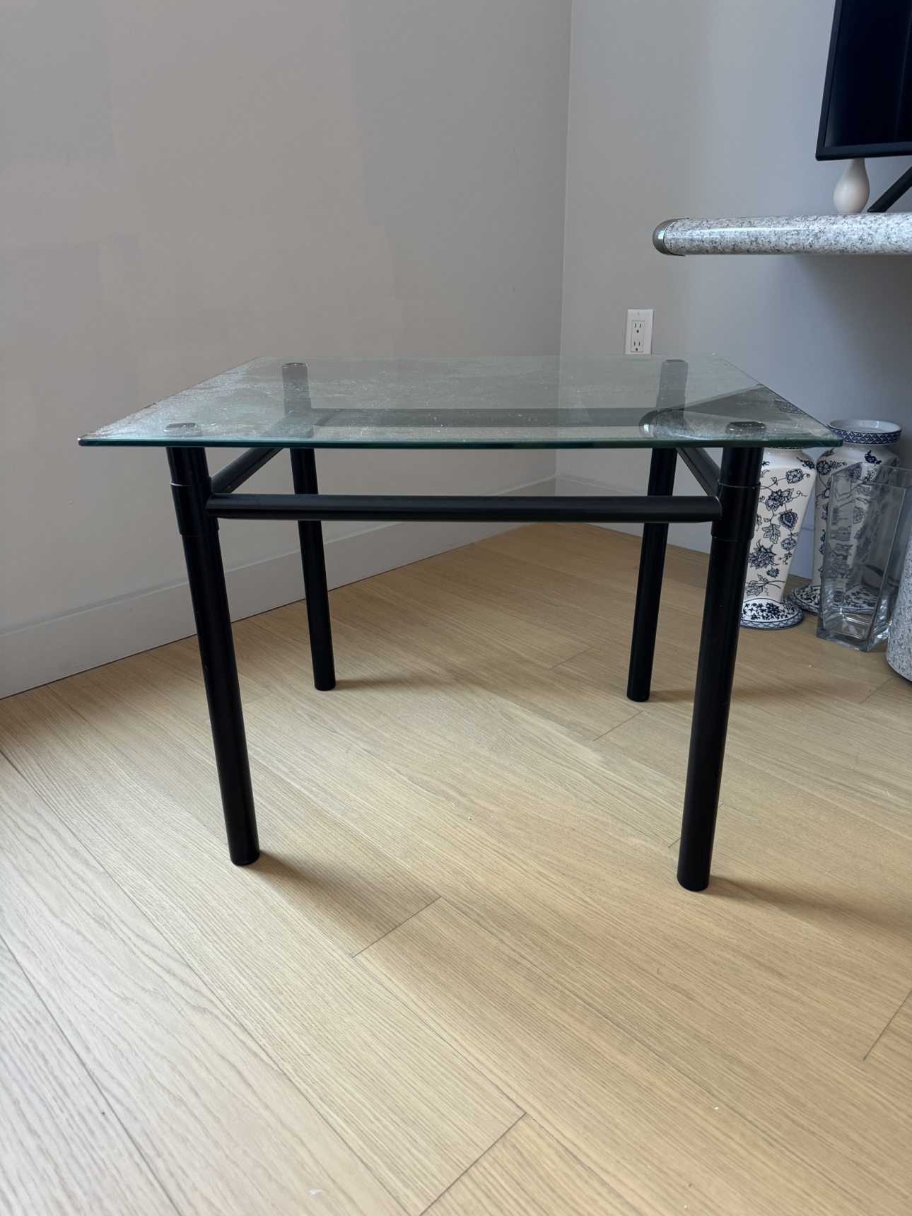 Glass side table