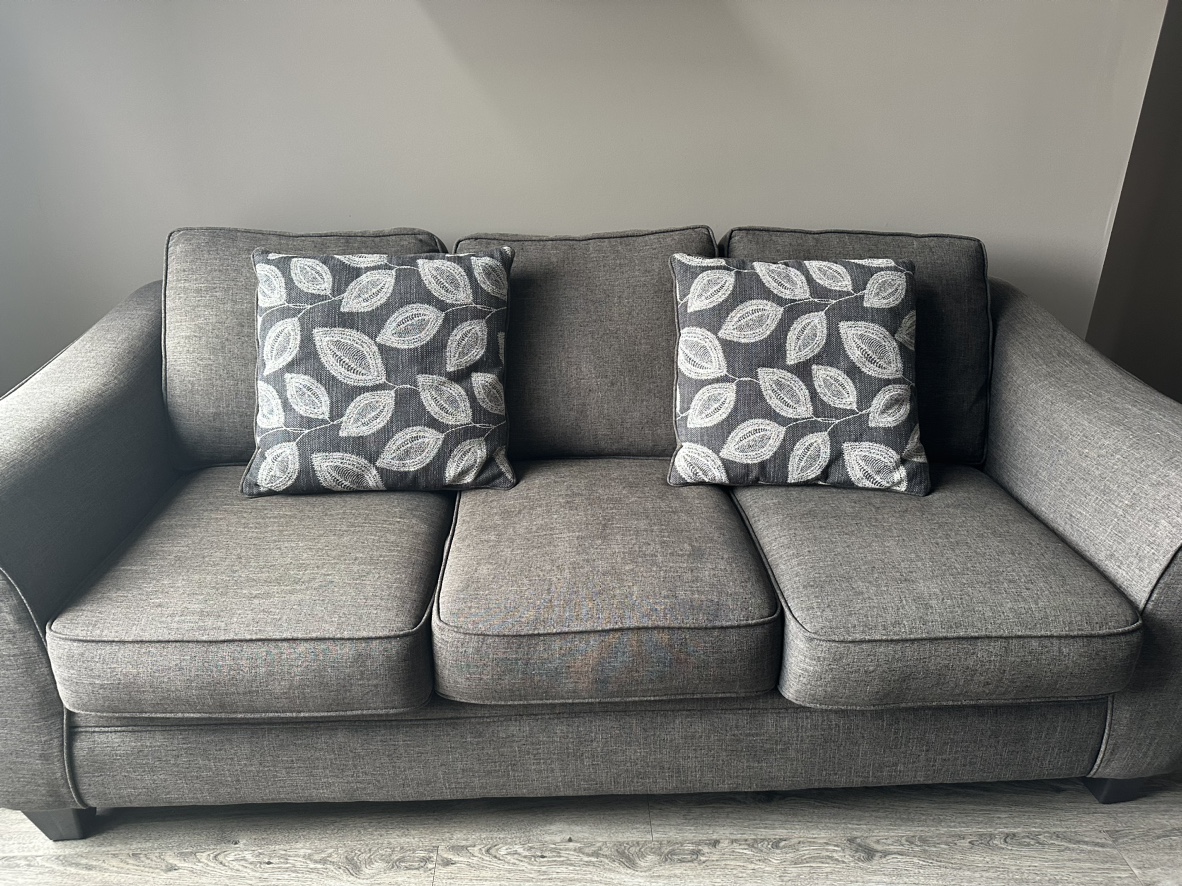Sofa with love seat with cushions