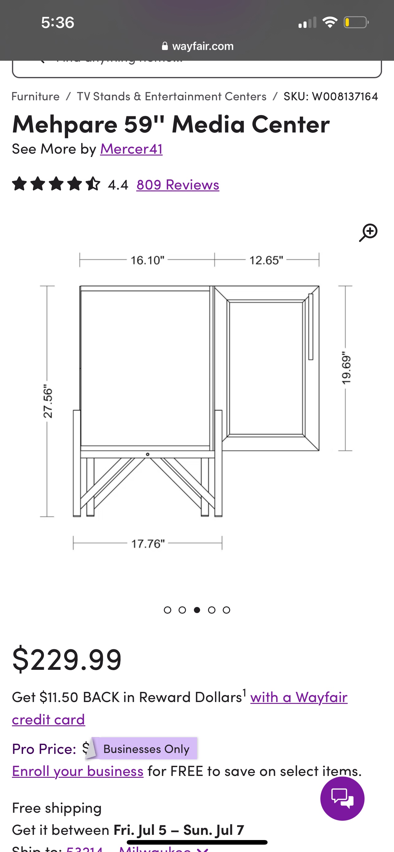 Console media table - photo 5