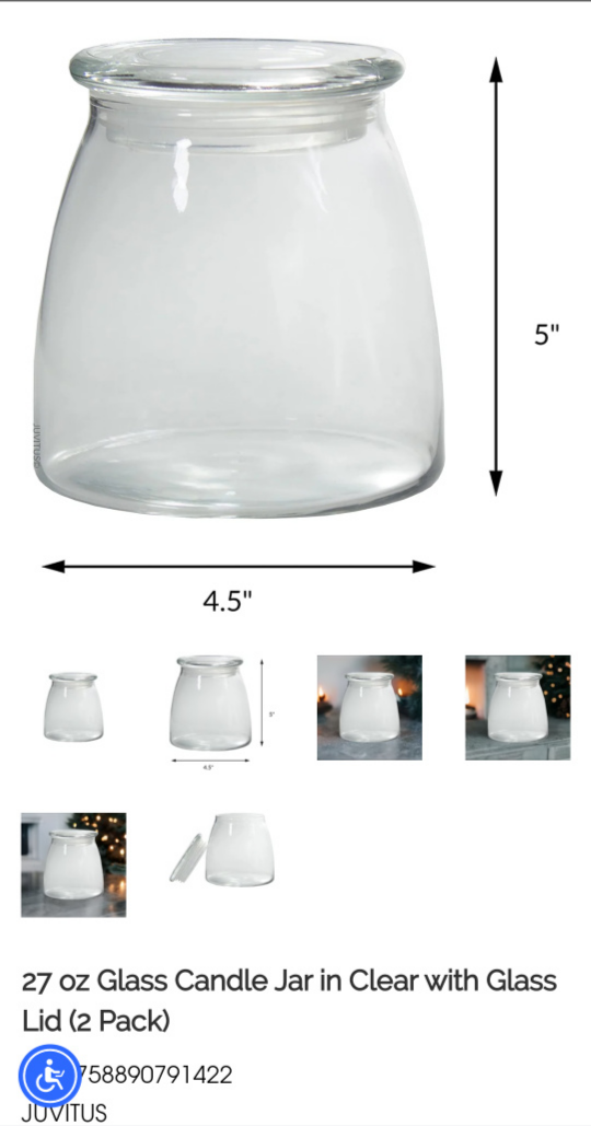 2x Glass Jar Canisters with Vacumm Sealed Lids "Like New" image indicator(2)