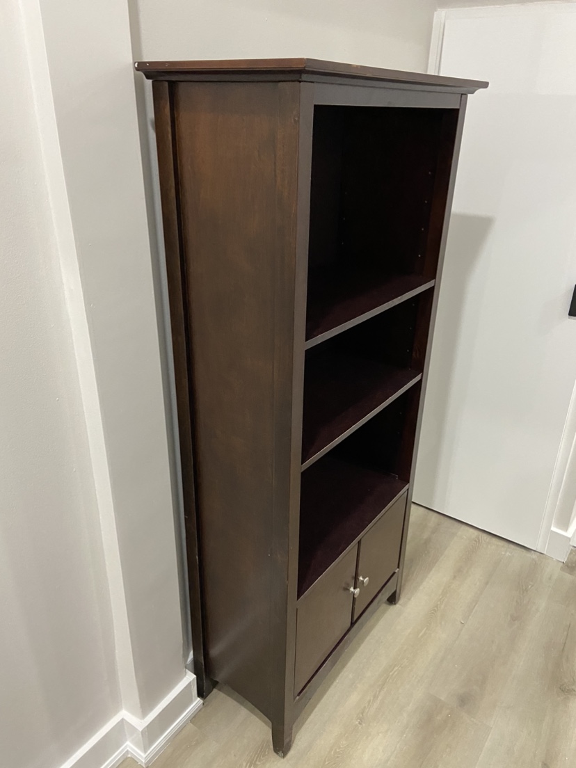 Wooden 3-Shelf Bookcase With Closed Storage - photo 4