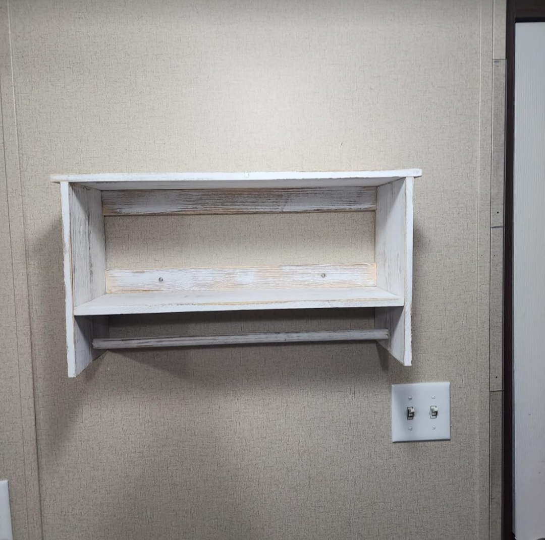 2 Tier Bathroom Shelf with Towel Rack ⚽ - photo 5