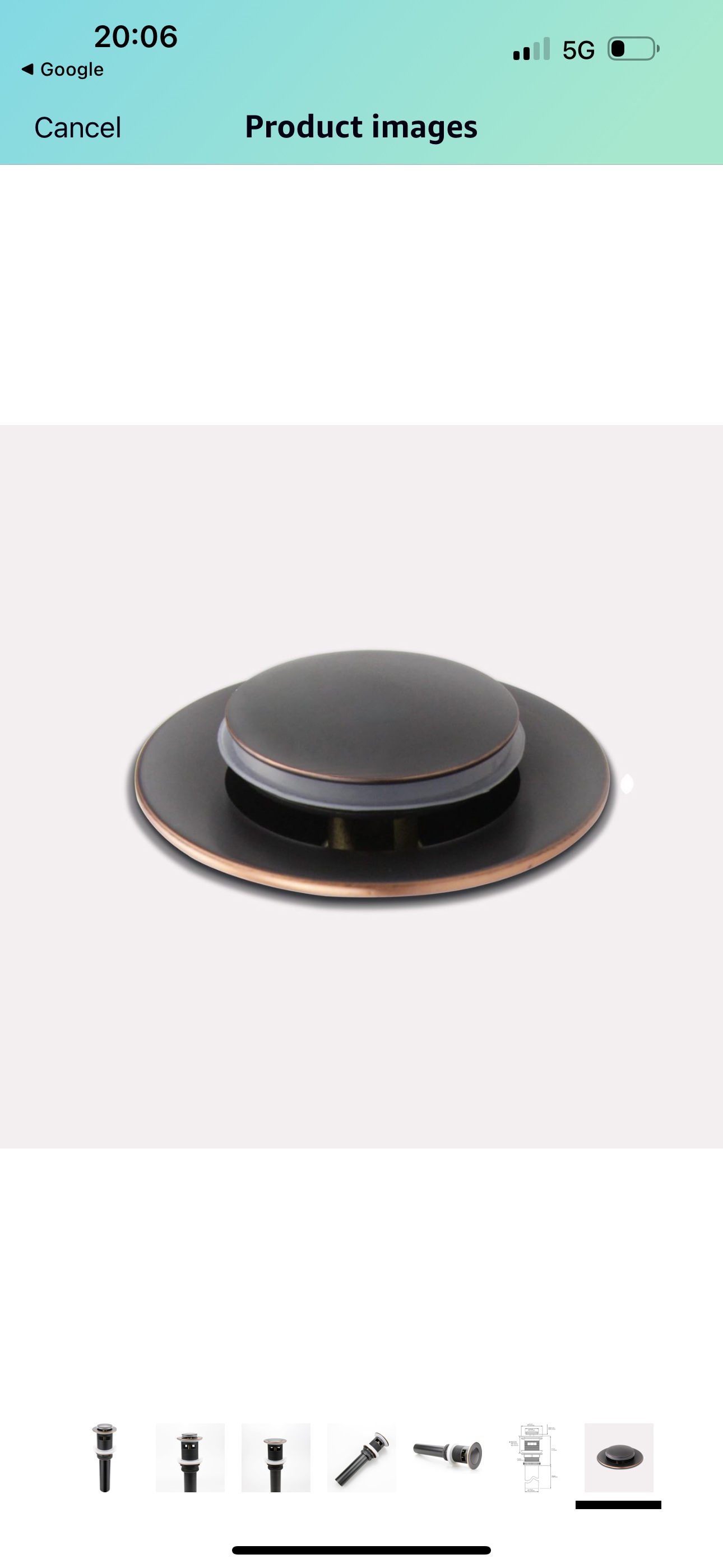 Bronze Pop up drain with overflow