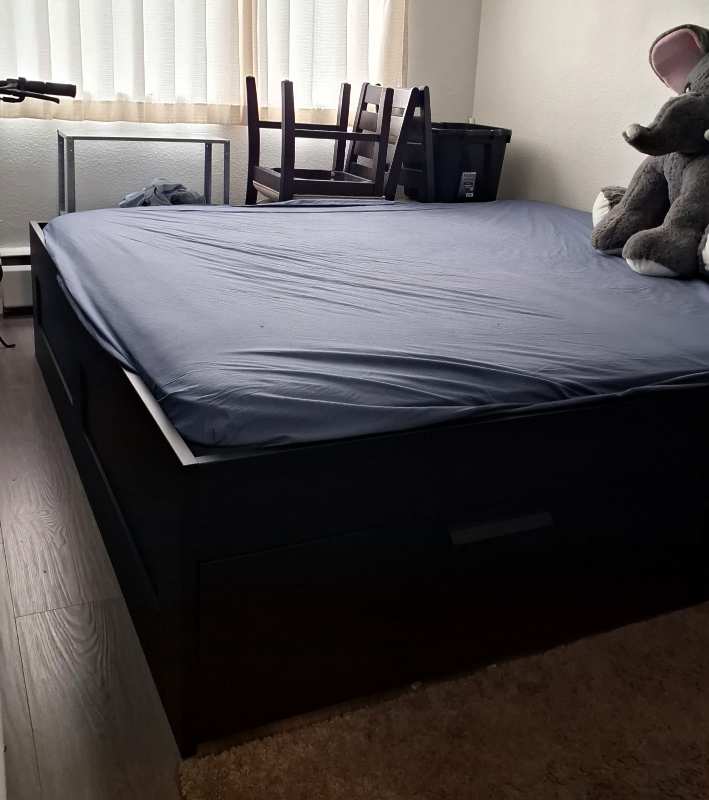 🛏️ IKEA MALM King Bed with Storage - 1 Week Old, Must Sell! 🛏️ image indicator(3)