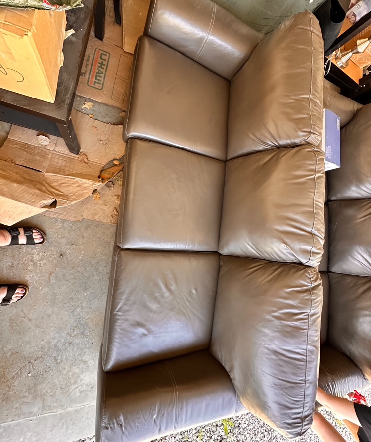 Brown leather sofas