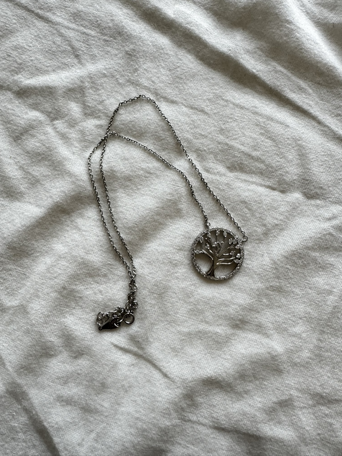 Sterling silver necklace with cz stones