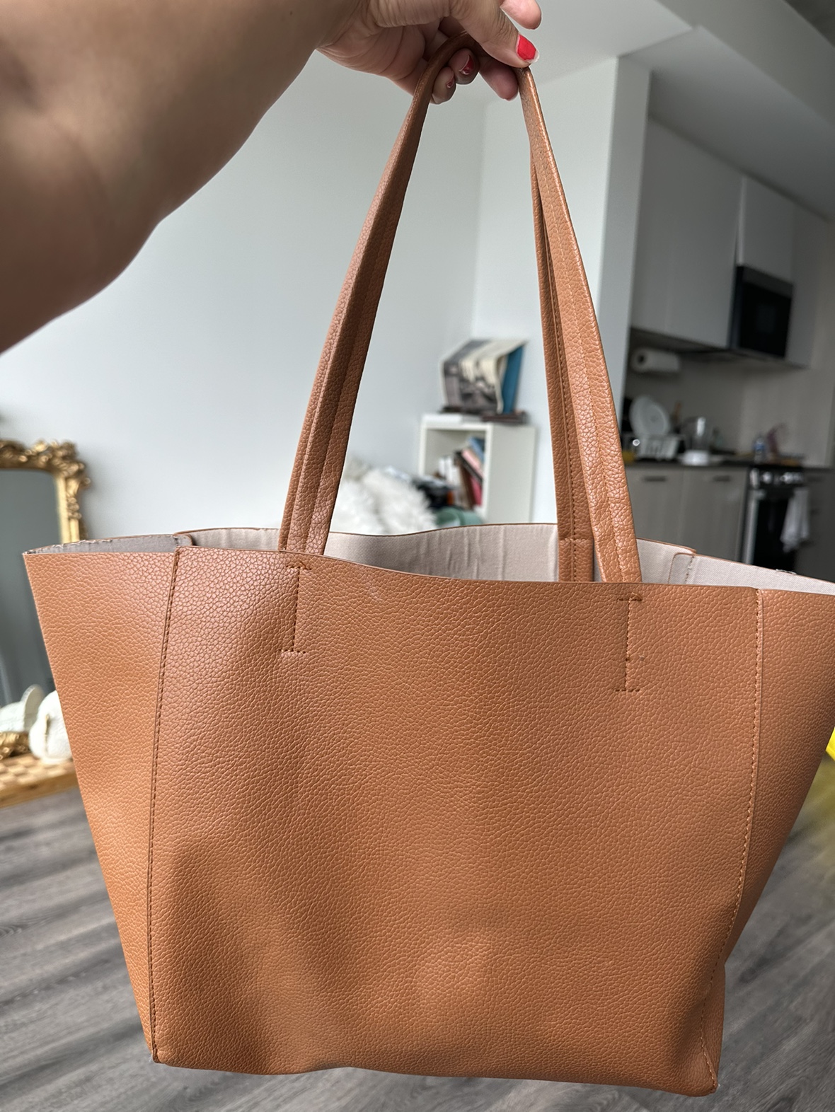 Brown tote bag