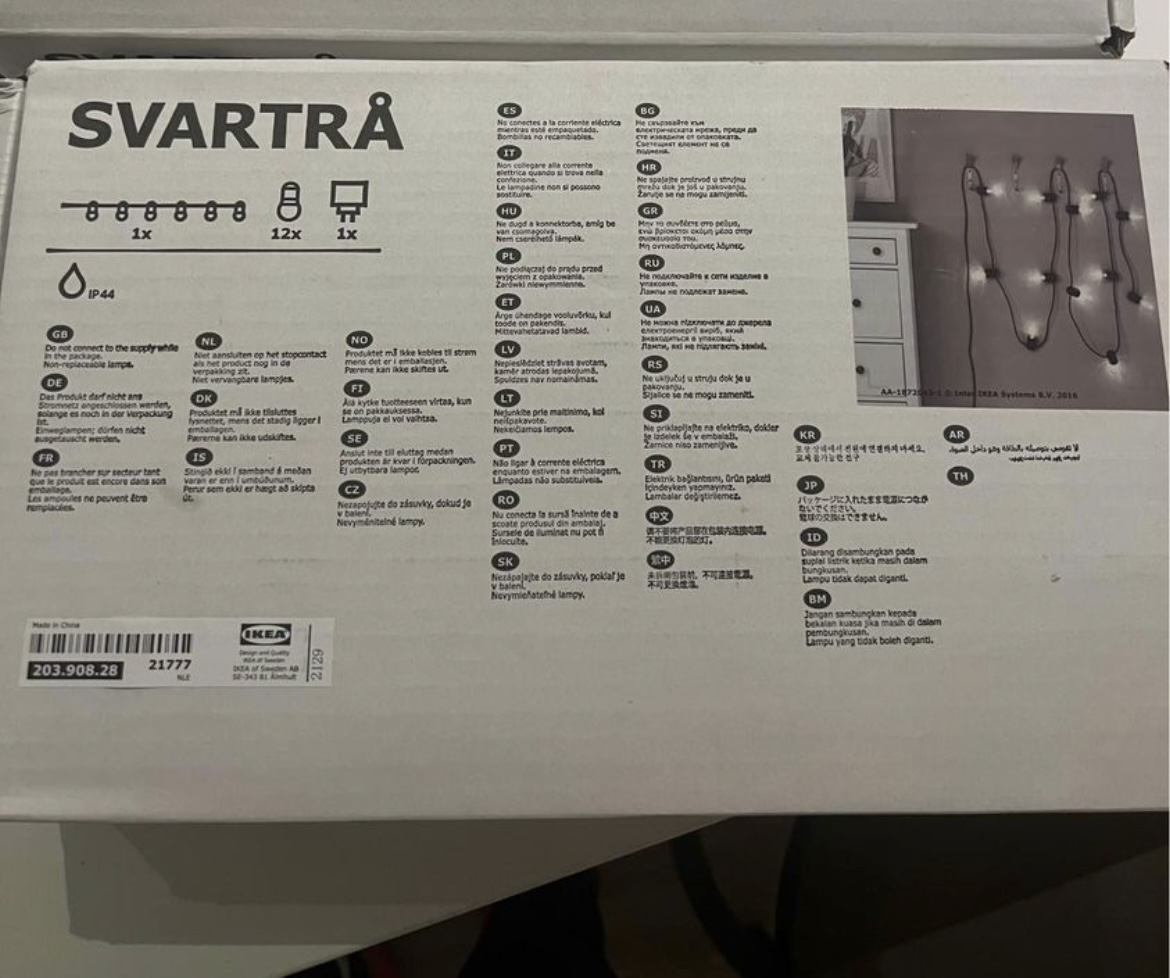 IKEA - LED string 12 lights, black/outdoor | Selling today only - photo 3