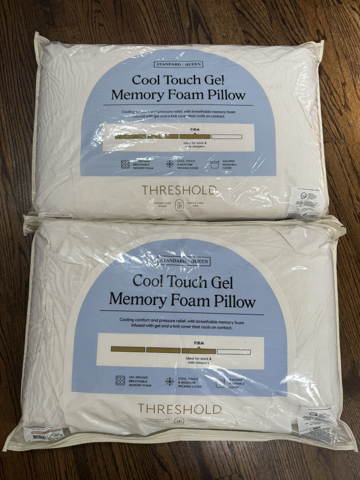 Pair of memory foam pillows