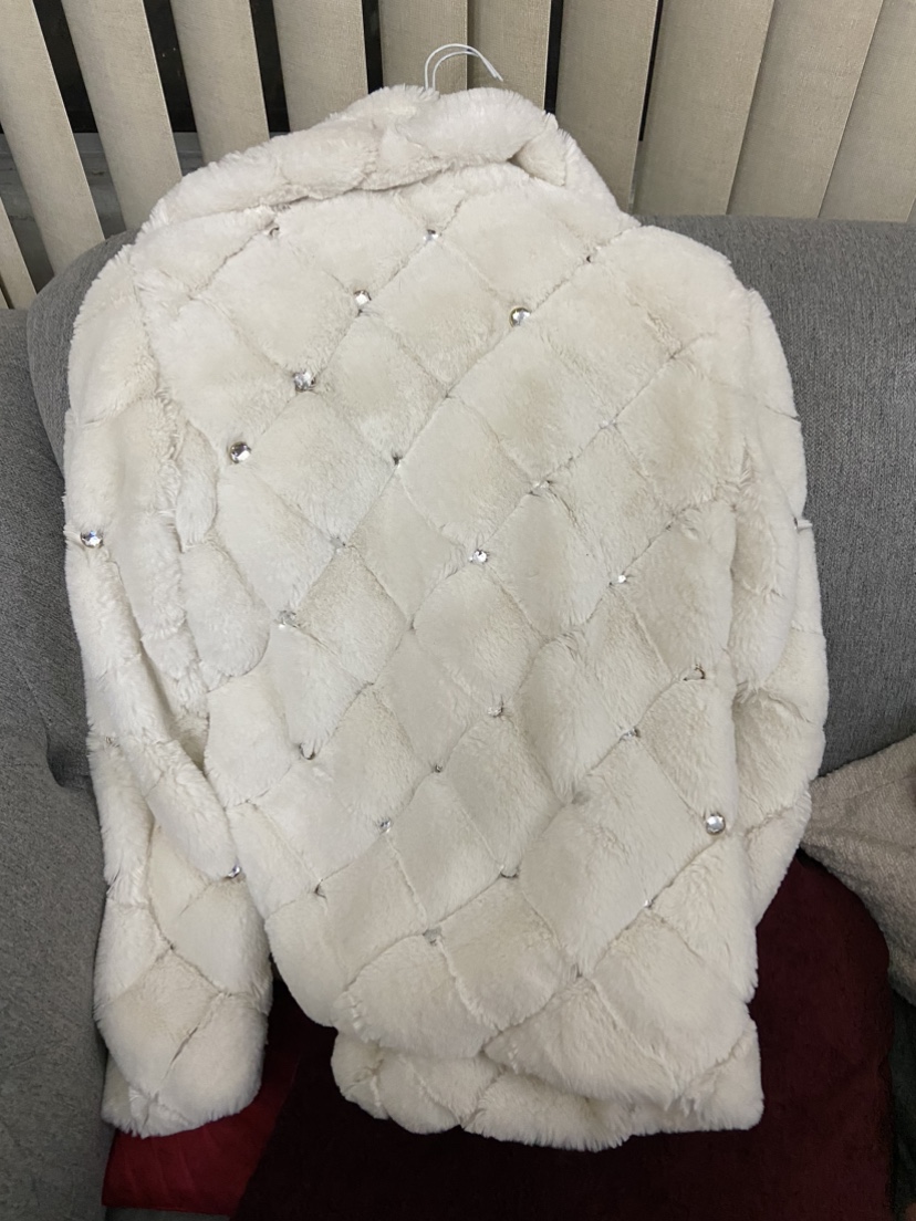 Ladies Guess Fur Jacket White Size Small - photo 2
