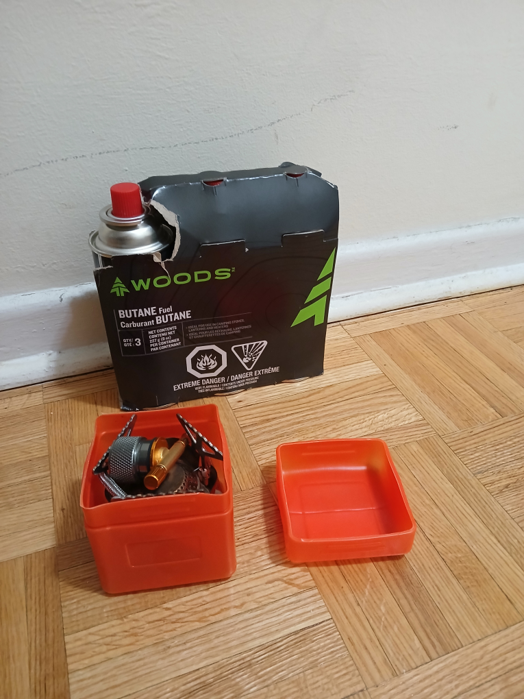 butane tank and burner