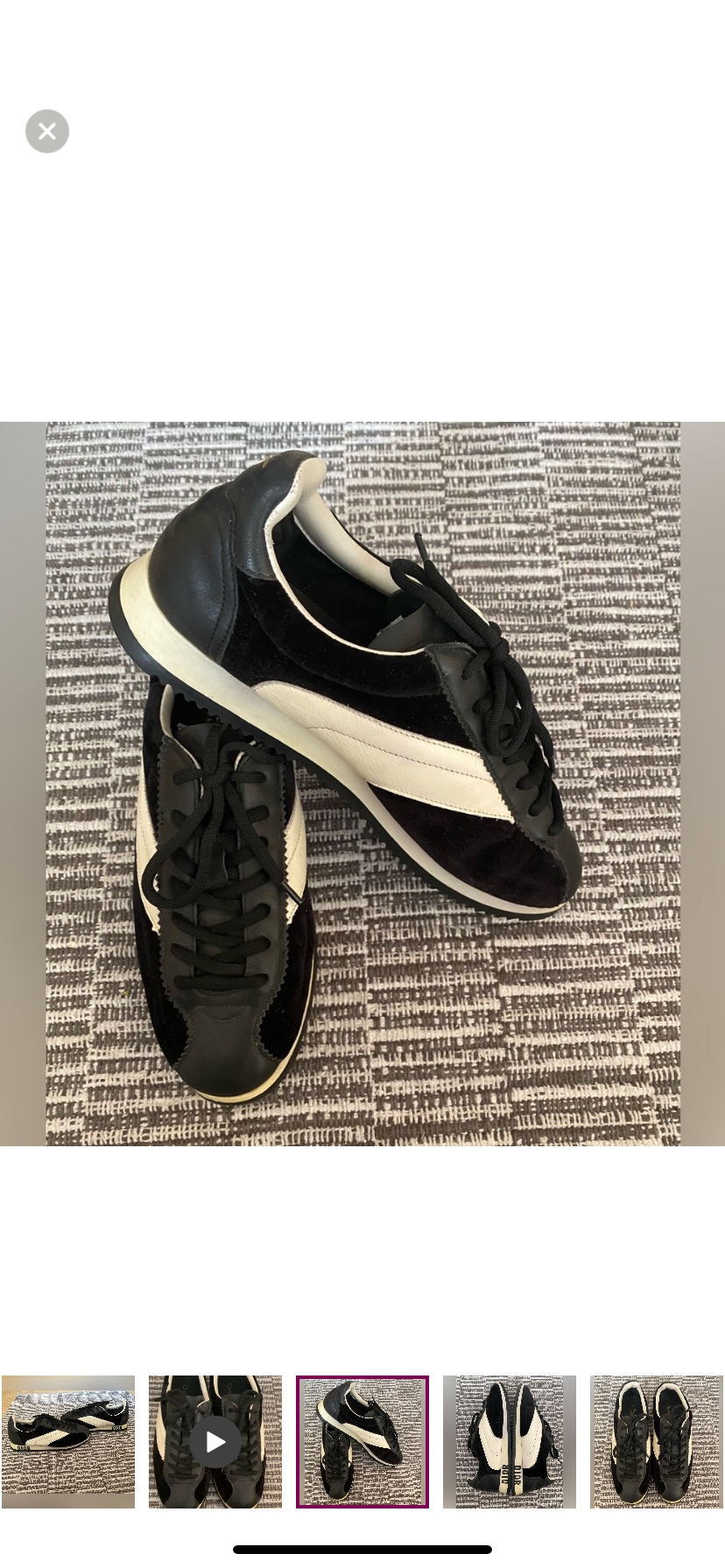 Dior Black/White Leather Diorun Sneakers - photo 2