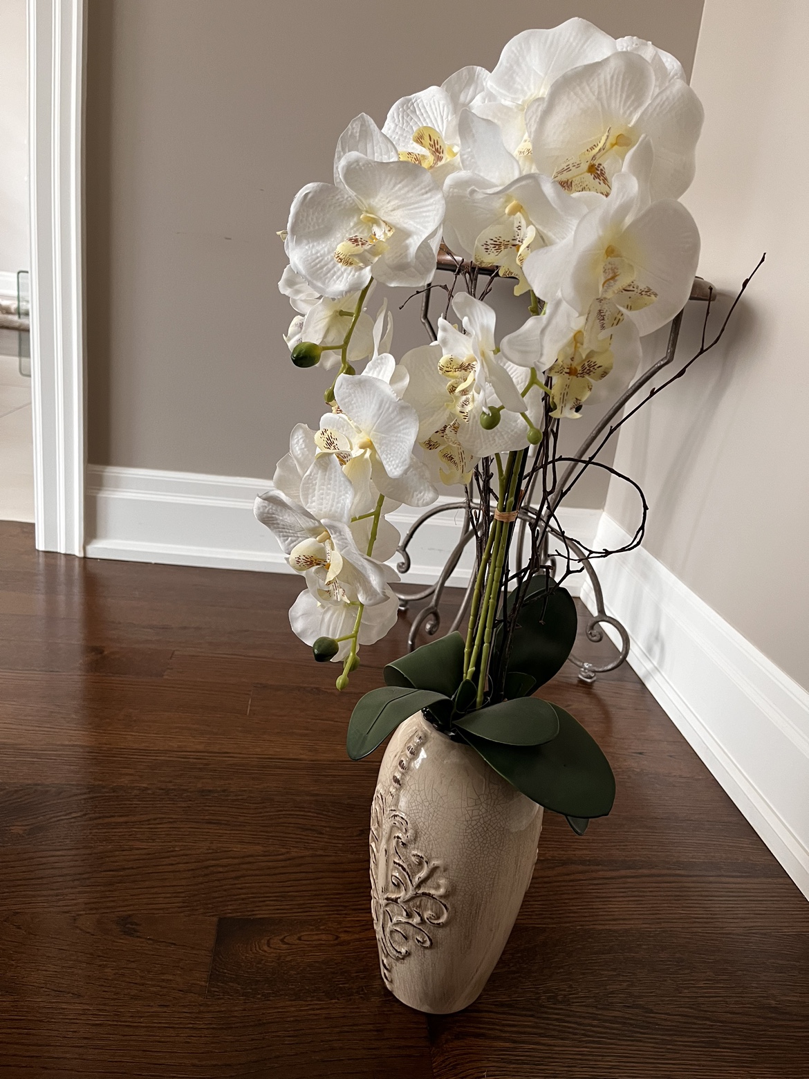 Cascading Orchids in Ceramic Vase image indicator(3)