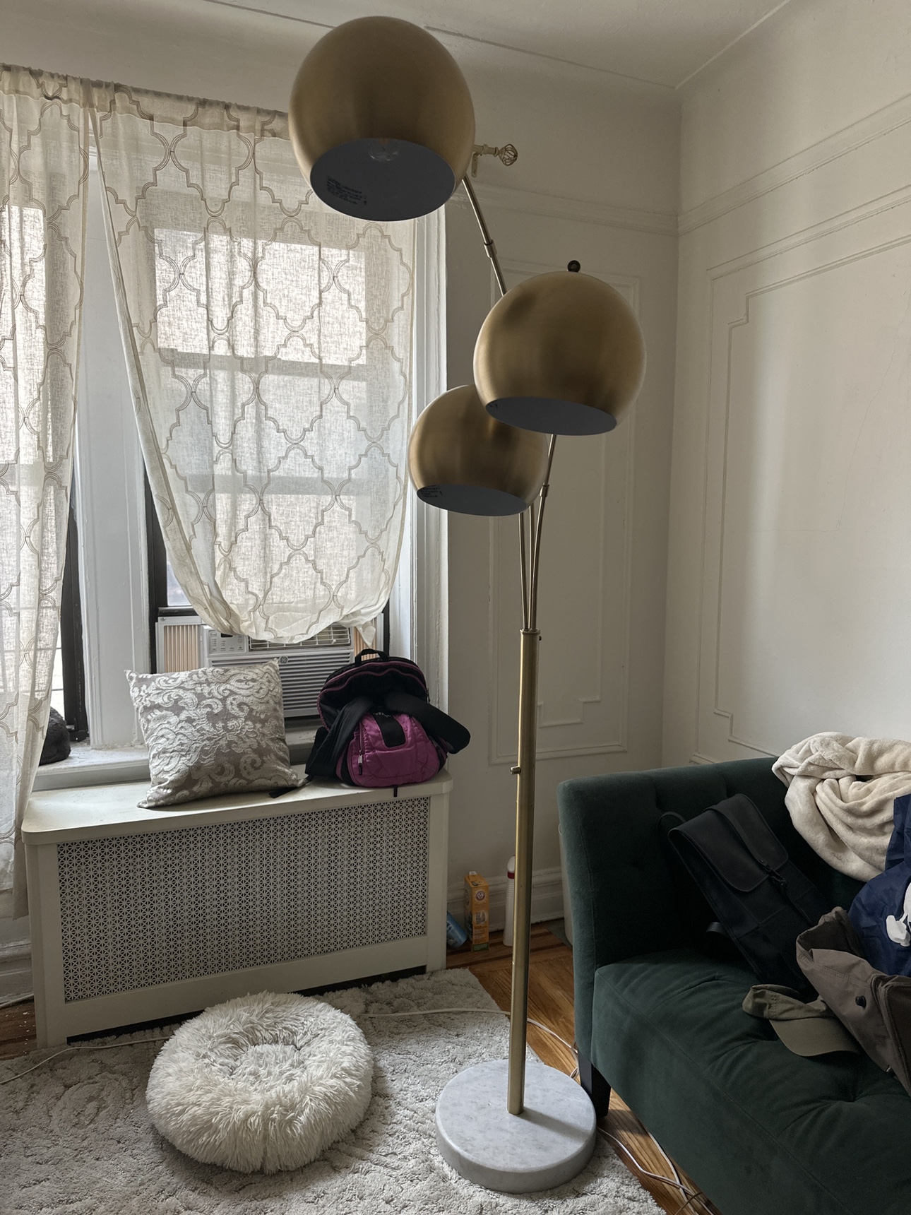 Marble base floor lamp
