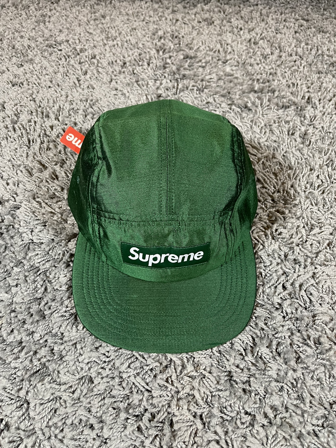 2017FW Supreme Raw Silk Camp Cap Hat Dark Green thumbnail