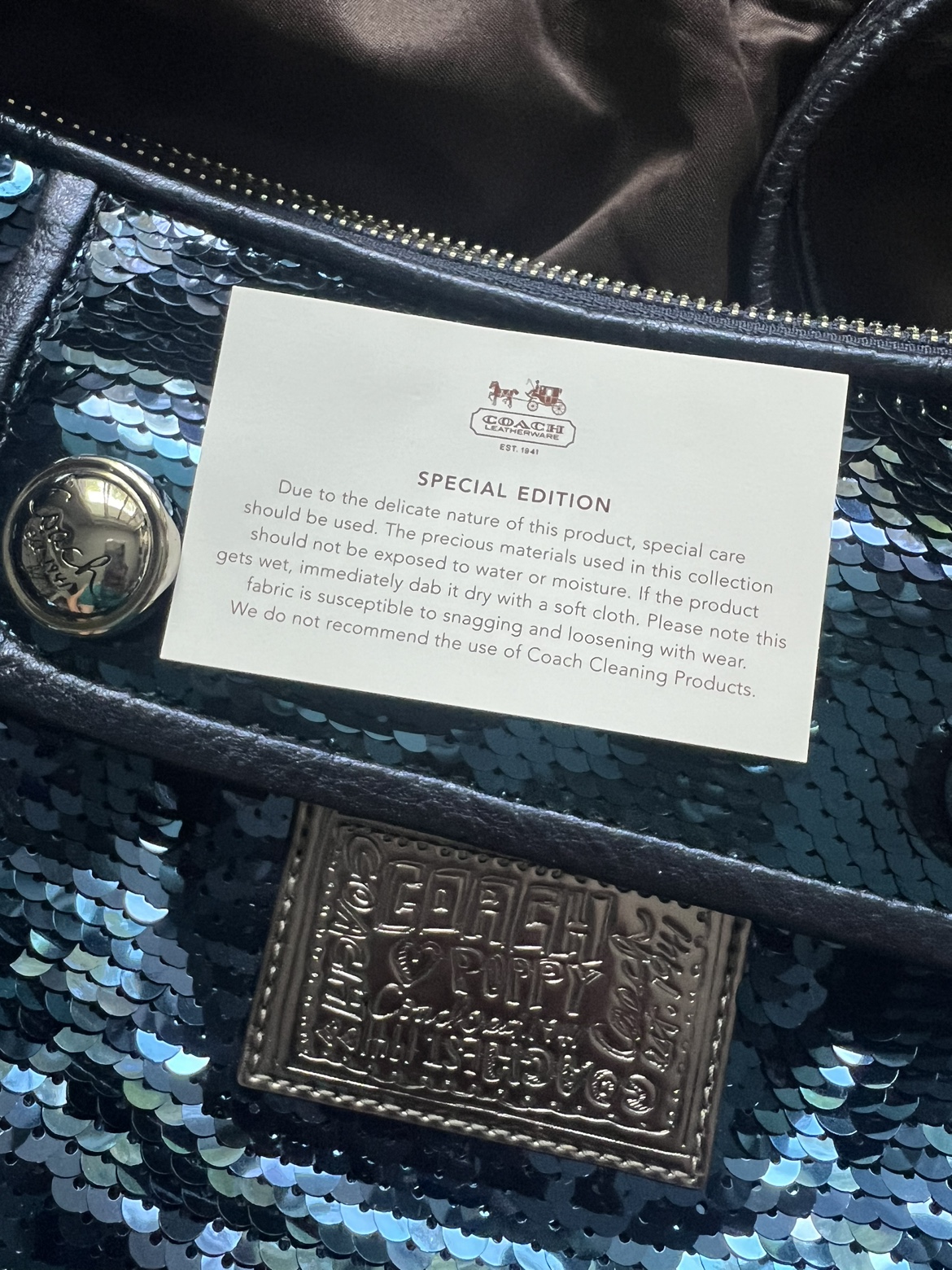 Coach Blue Sequin Purse Special Edition - photo 3
