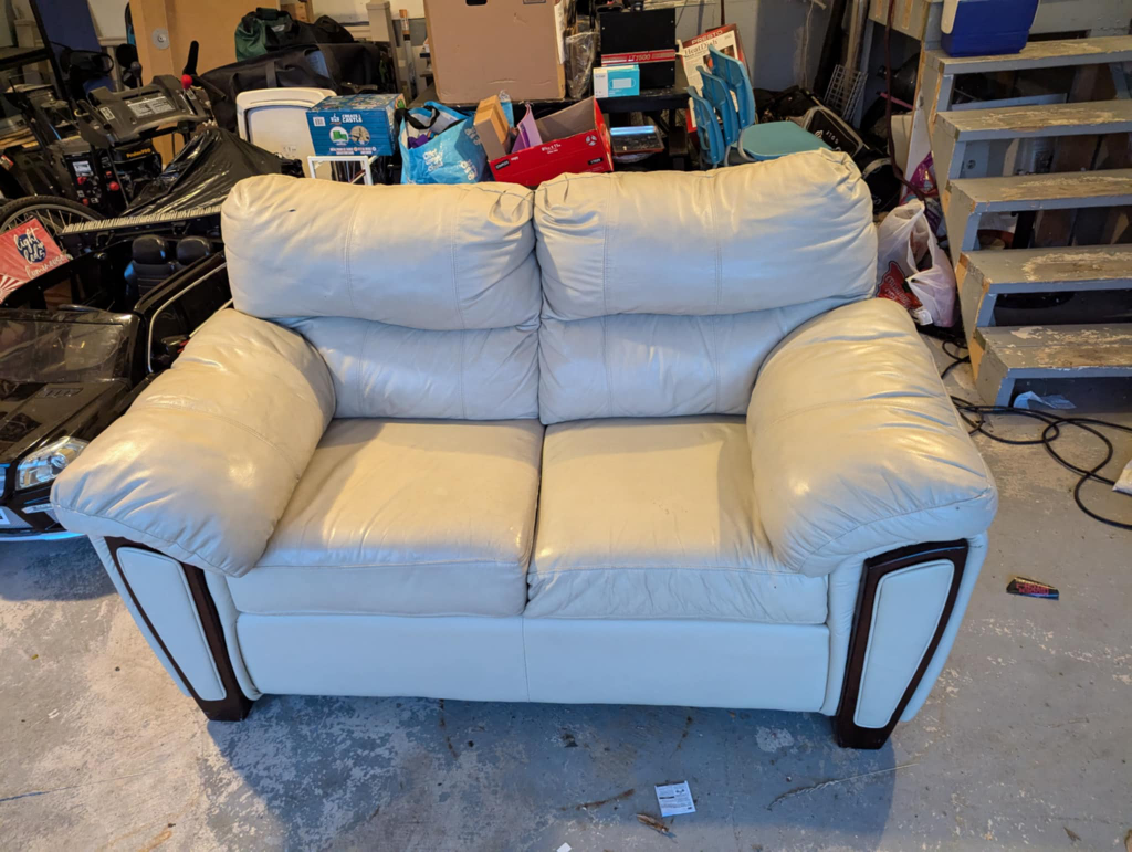 full set white leather couch