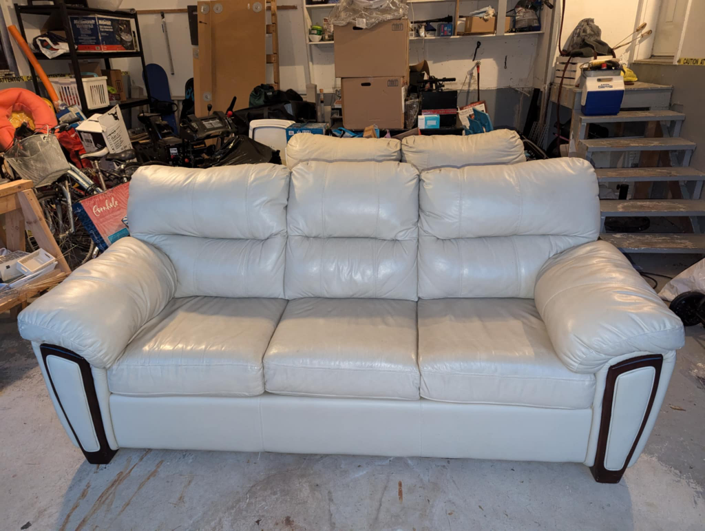 full set white leather couch - photo 2