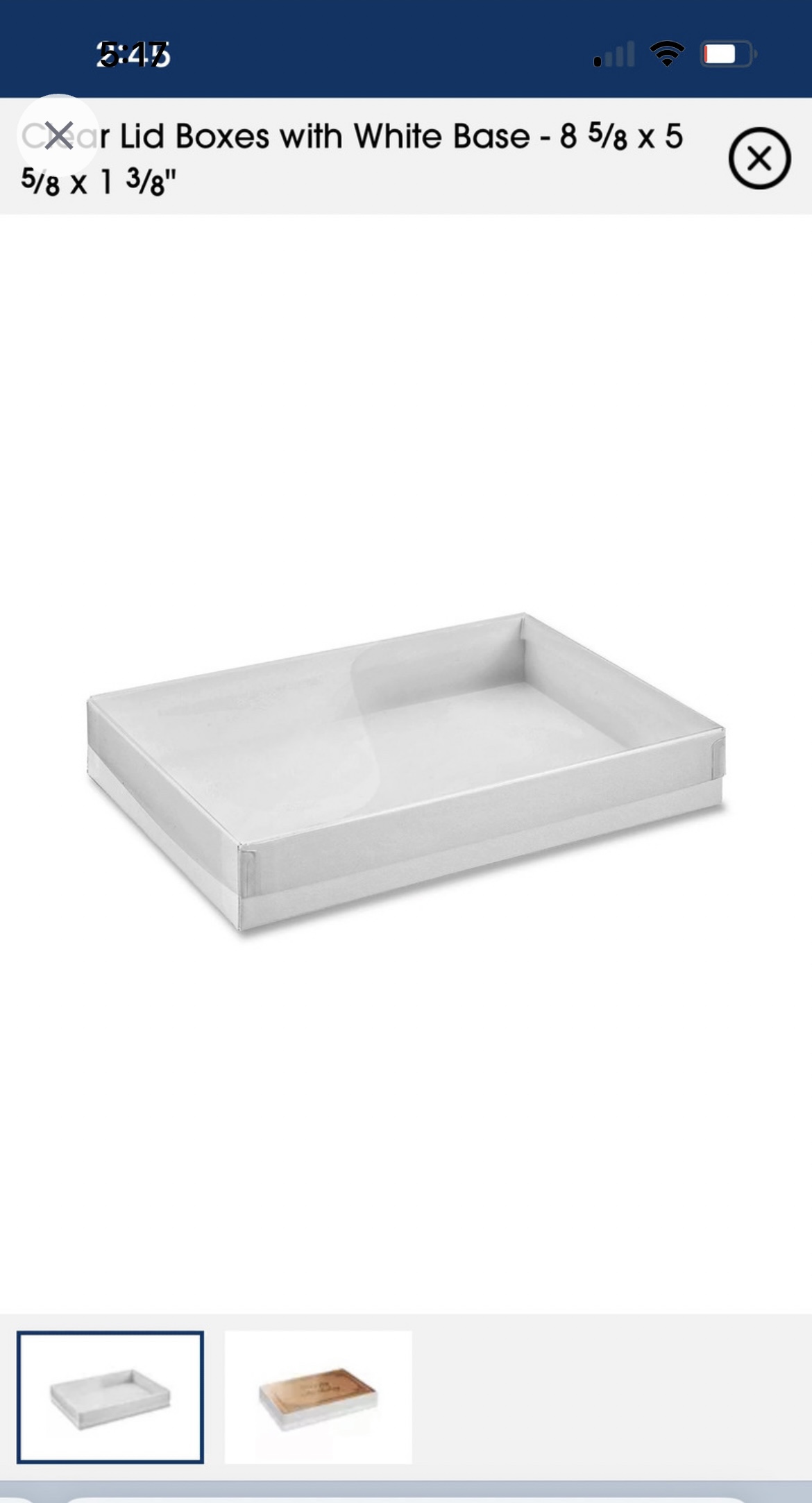 50 Uline Clear Lid Boxes with White Base