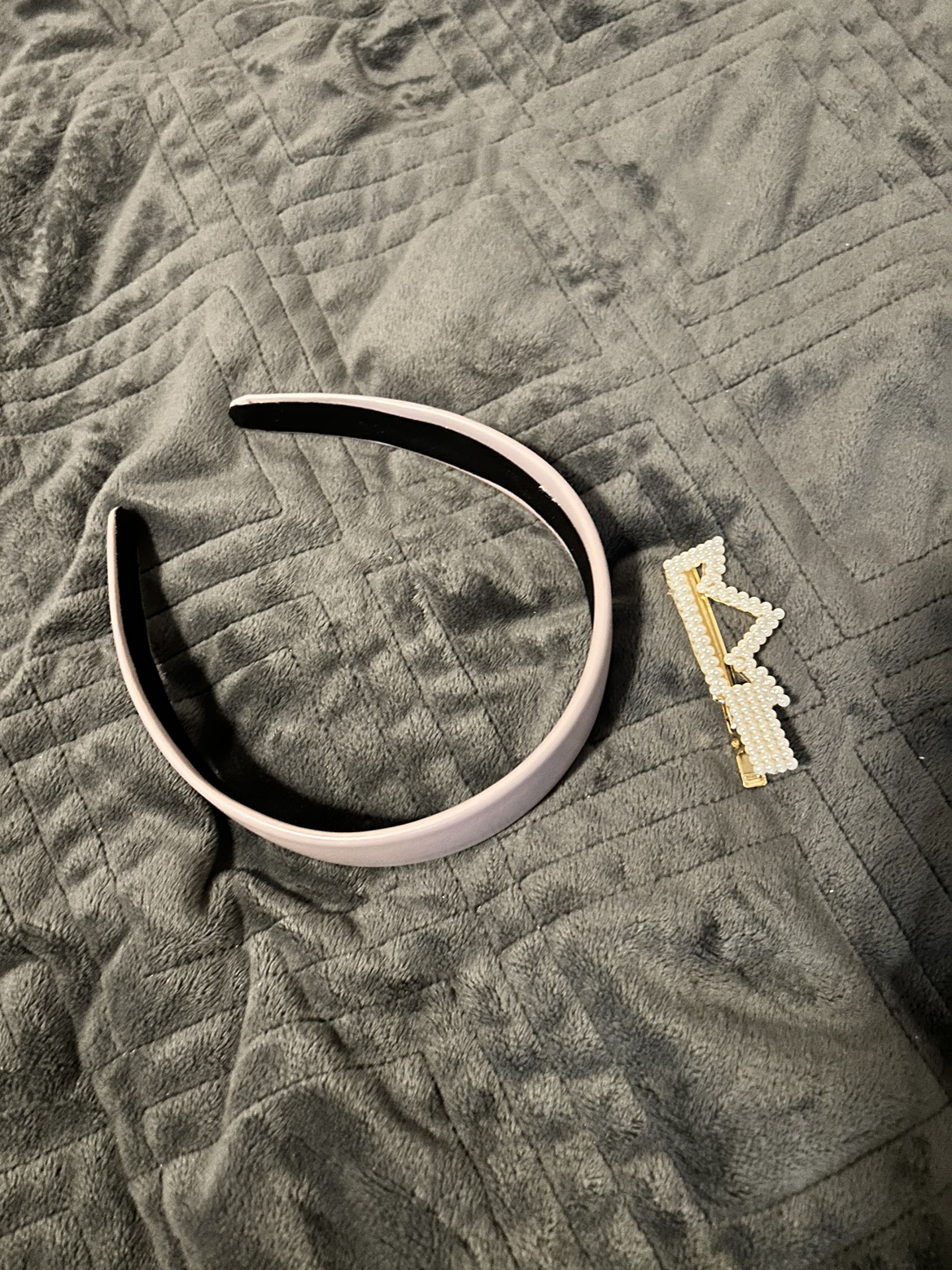 FREE Lilac/light purple headband and beaded hairclip