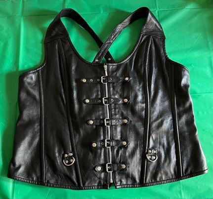 Ladies 3XL Leather Vest Highway Patrol Motorcycle Apparel Co.