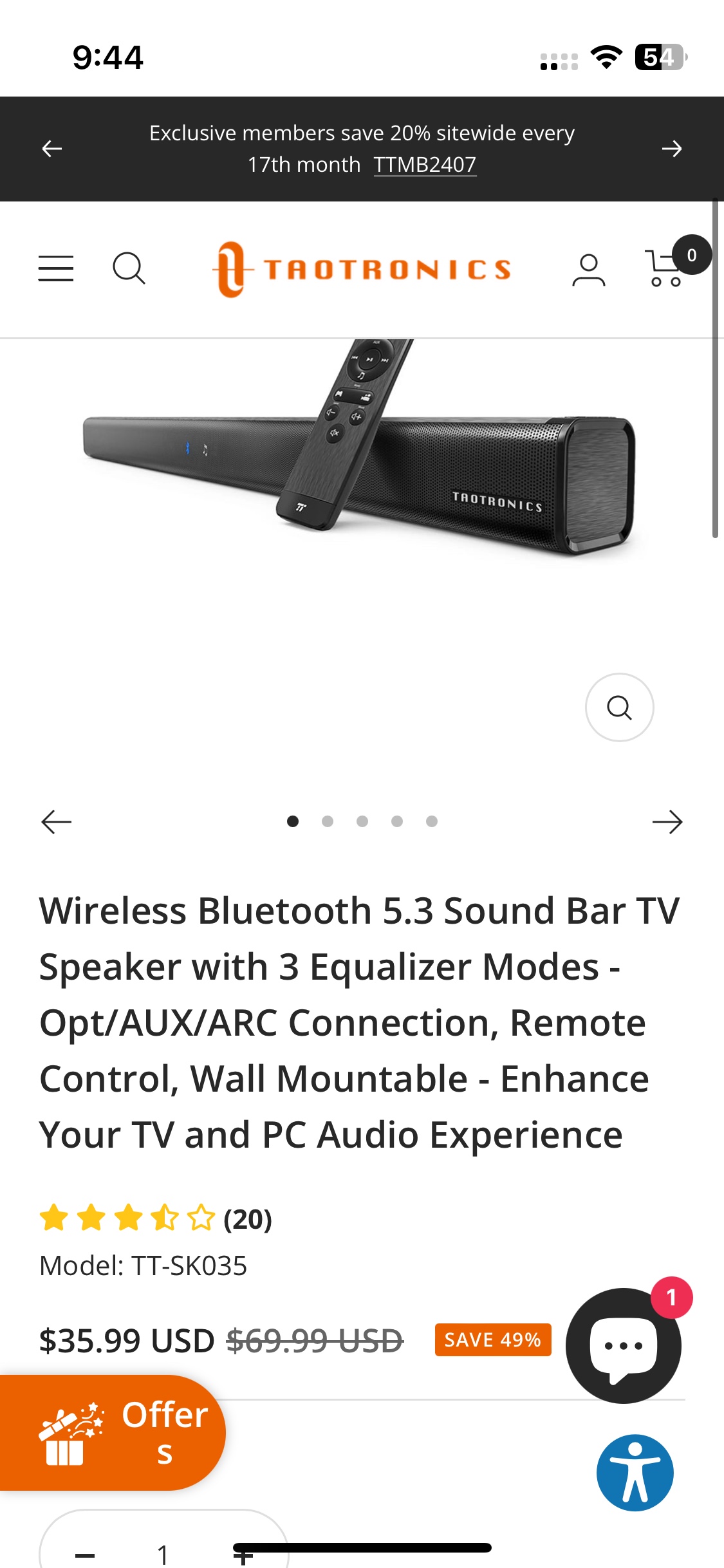 Taotronics soundbar - photo 3