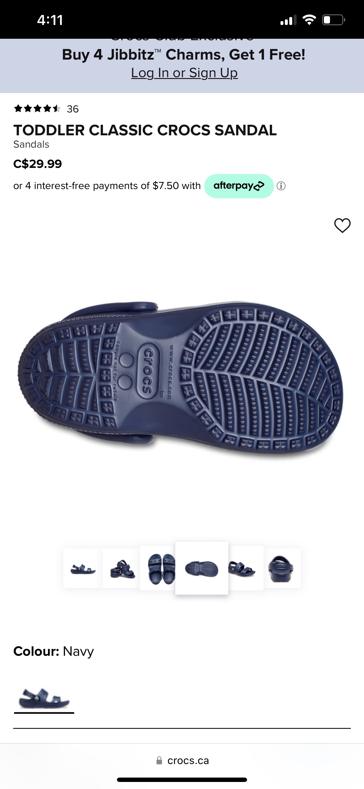 Brand new unboxed Toddler Classic Crocs Sandal image indicator(4)