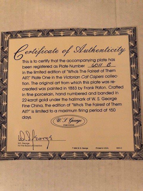 Victorian Cat Caper Collection fine china plate by W.S.George image indicator(3)