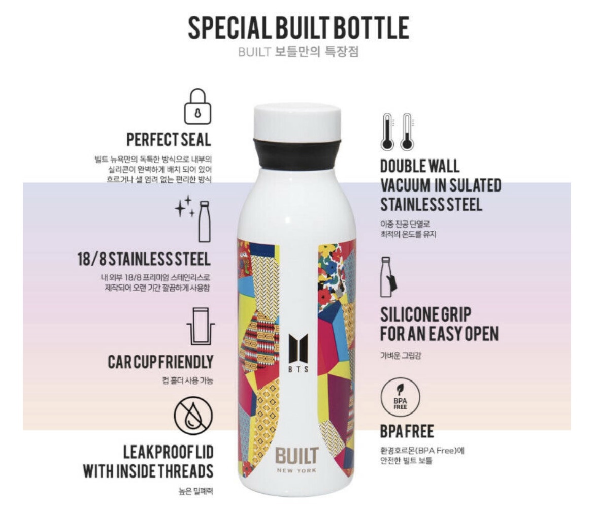BNIB BTS Stainless Steel Water Bottle - photo 2
