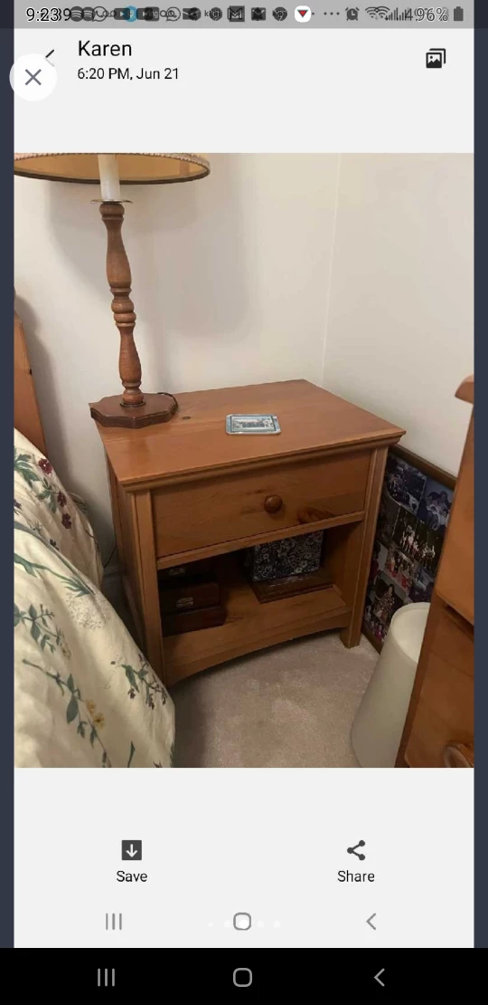 Solid wood IKEA queen bed & 2 side tables - photo 2