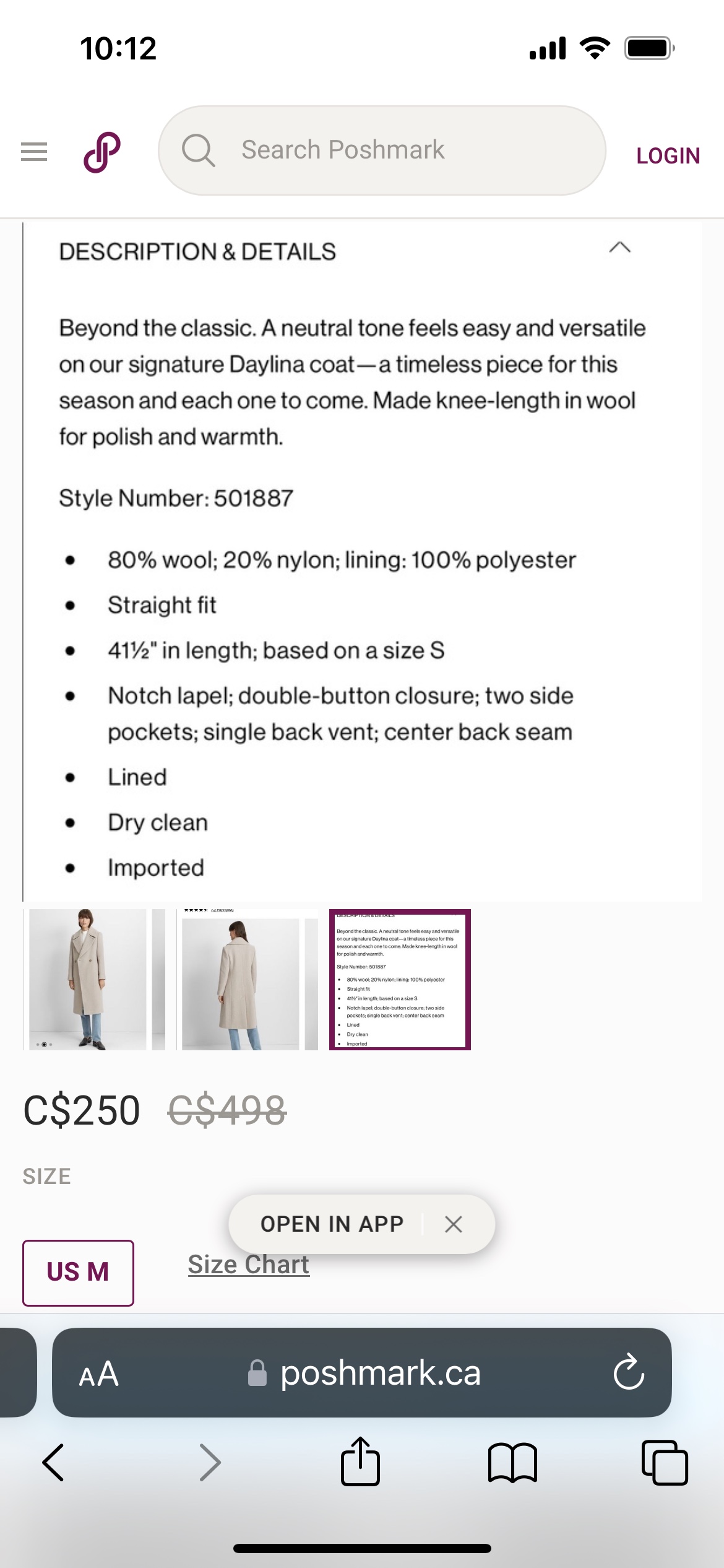 Club Monaco wool long jacket Dusty Rose image indicator(6)