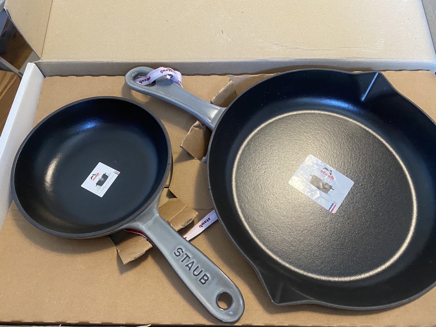STAUB CAST IRON FRYING PAN SET **Brand New** thumbnail