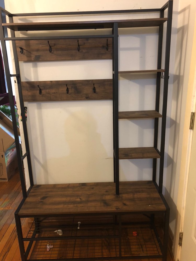 Coat rack w/ shoe storage
