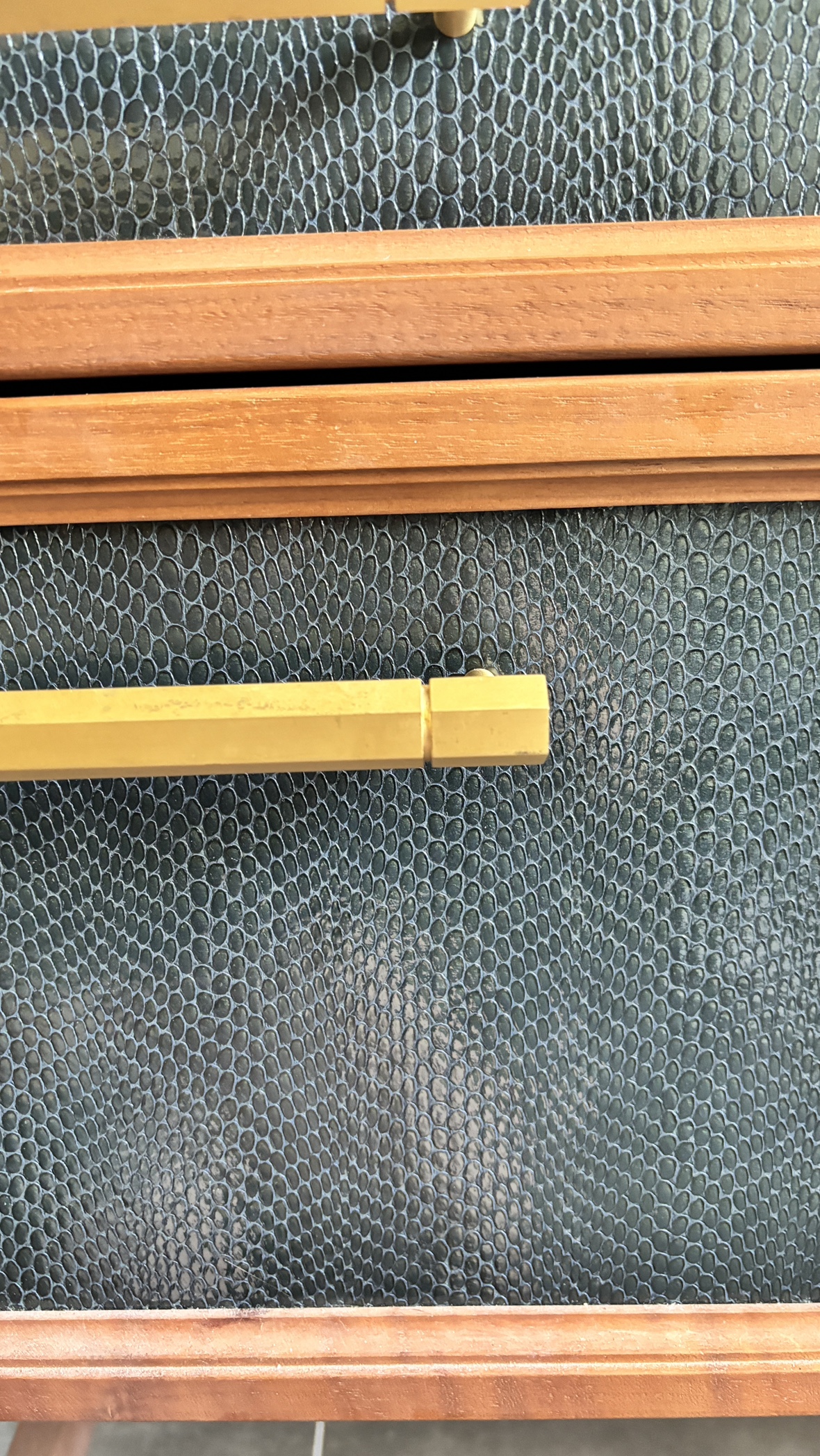 Solid Walnut Double Drawer Desk with Brass Metals Pulls - photo 2