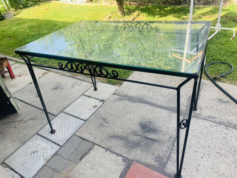 wrought iron glass table top - photo 2