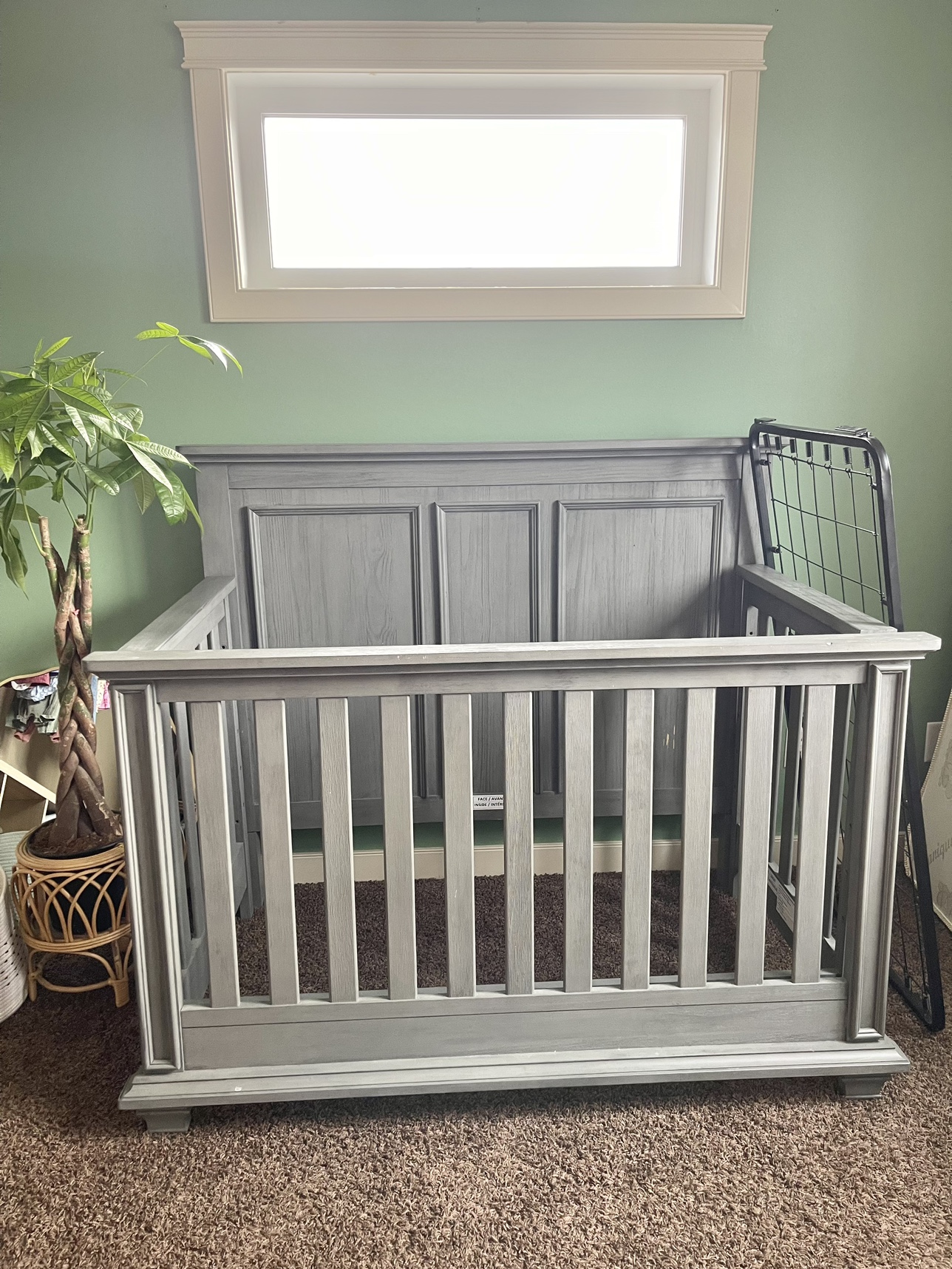 Grey crib