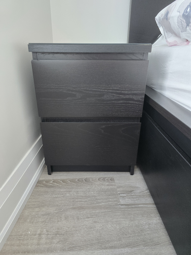 IKEA MALM 2-Drawer Dresser with Glass Top